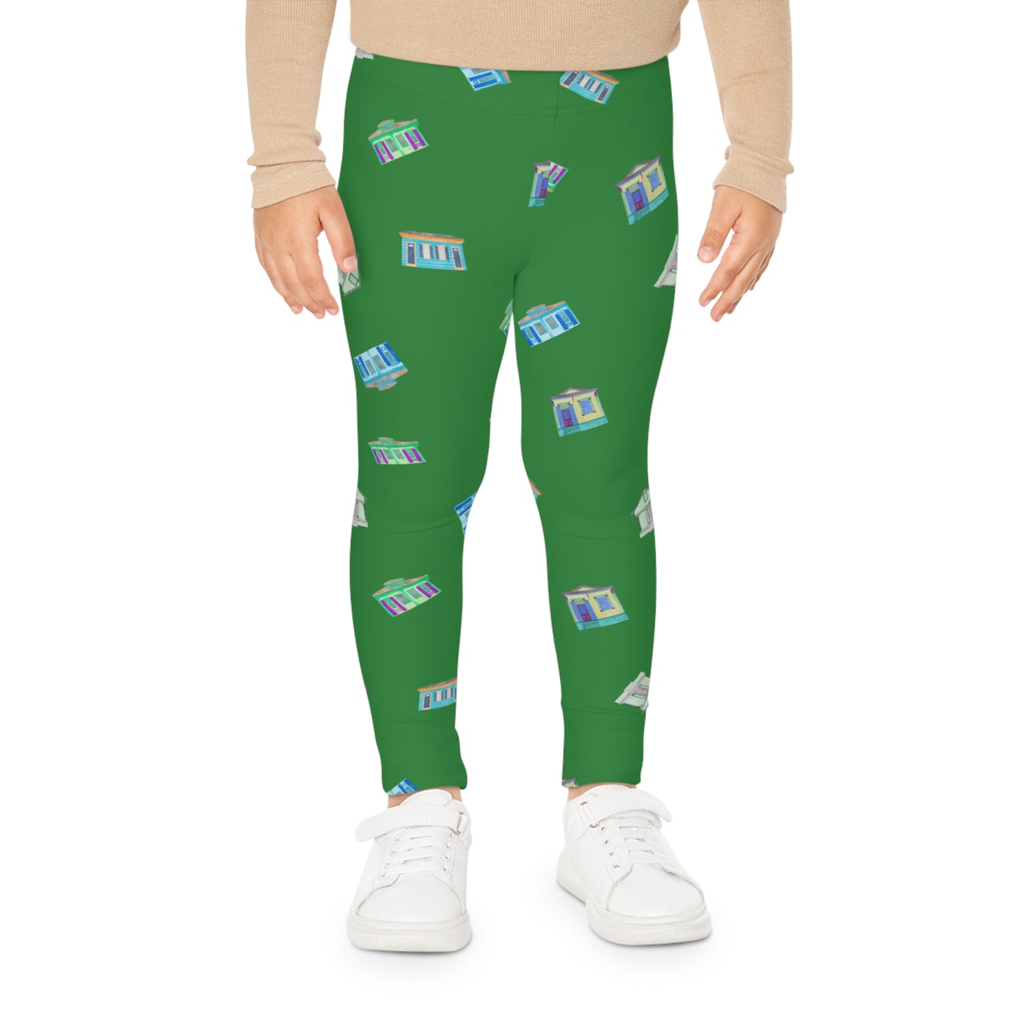 Kids Shotgun Houses Leggings (Green)