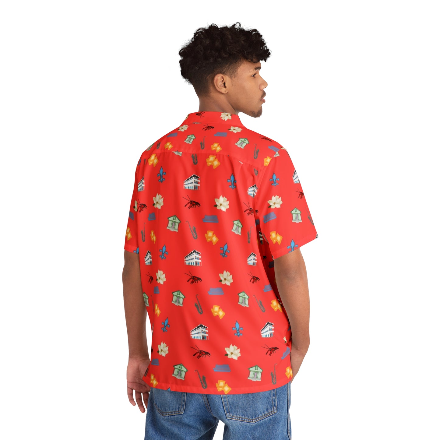 Men's Nola Icons Button Down Shirt (red)