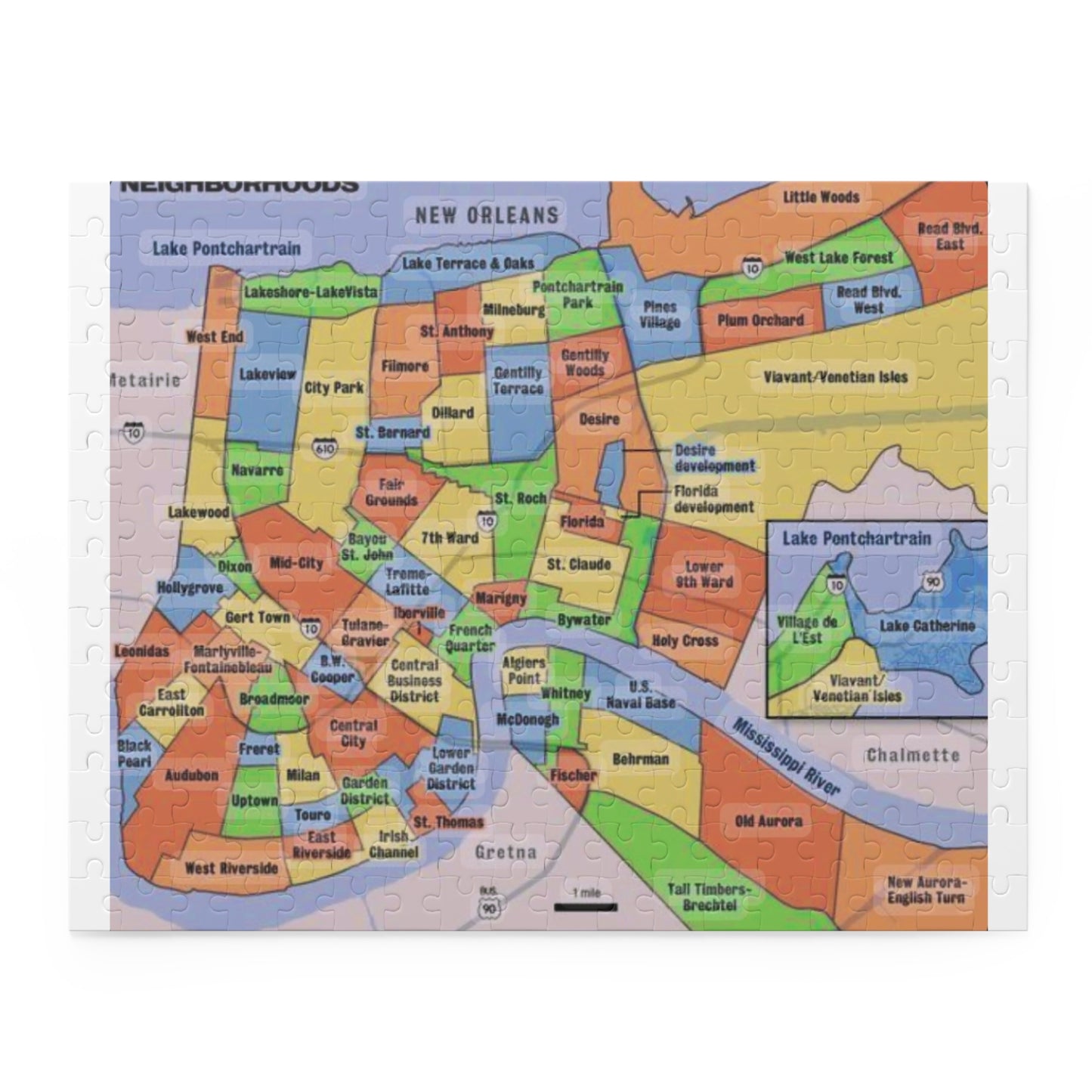 Nola Neighborhoods Puzzle (120, 252, 500-Piece)