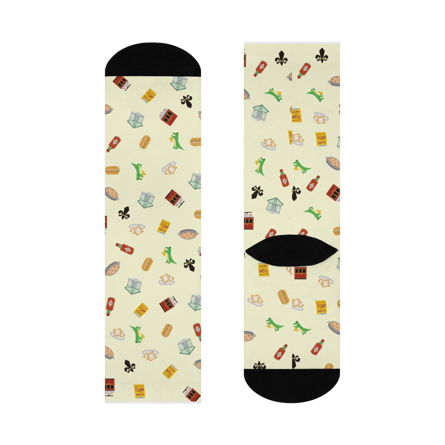 Nola Fun Icons Crew Socks yellow