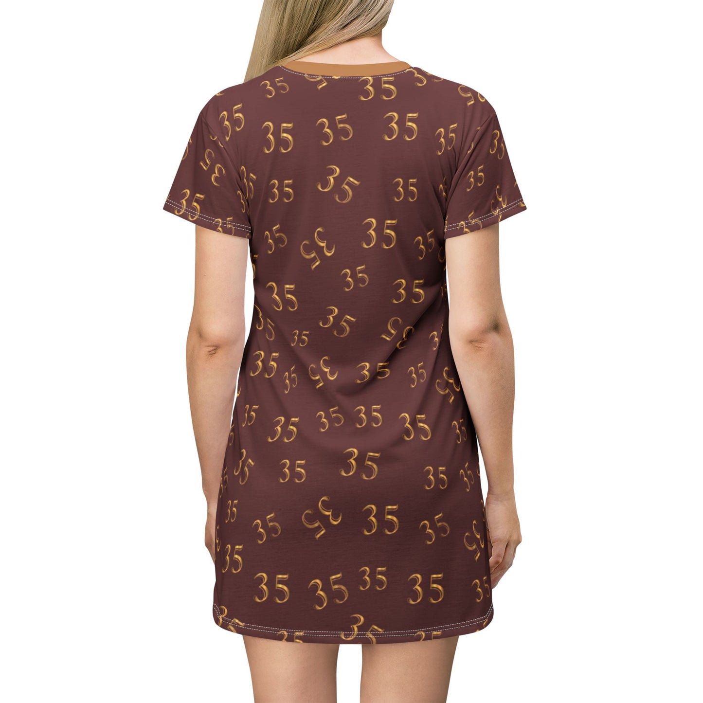 '35' Graphic T-Shirt Dress for Casual Chic Style