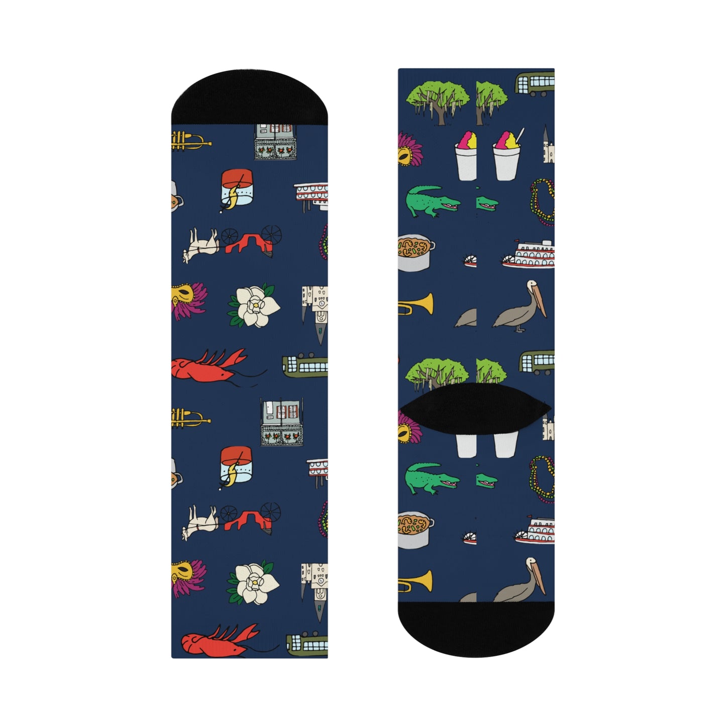 Nola All Over Crew Socks (Navy)