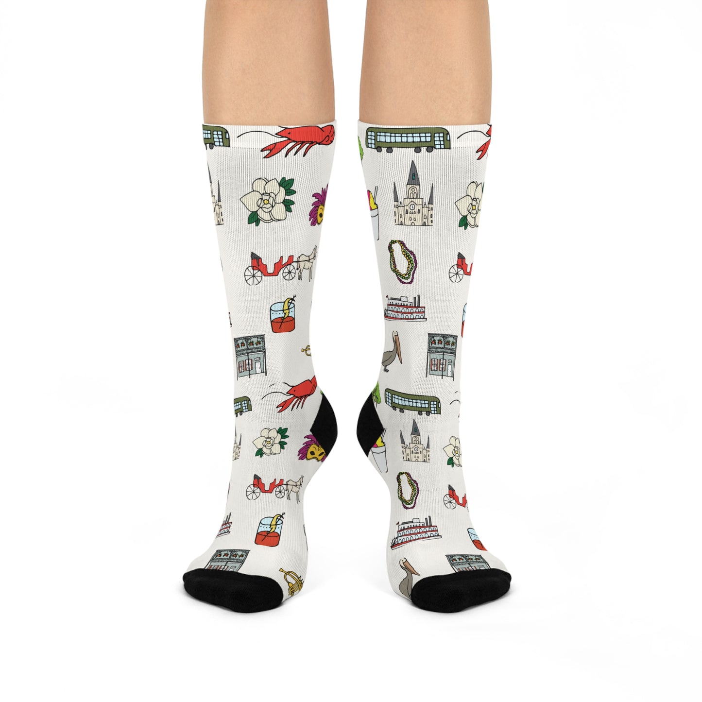 Nola Icons White Crew Socks