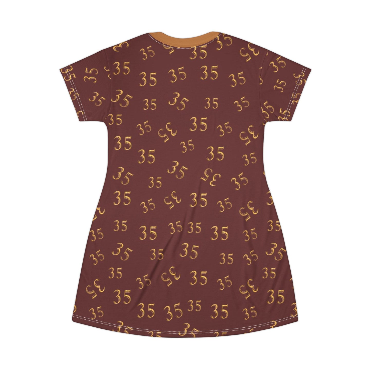 '35' Graphic T-Shirt Dress for Casual Chic Style