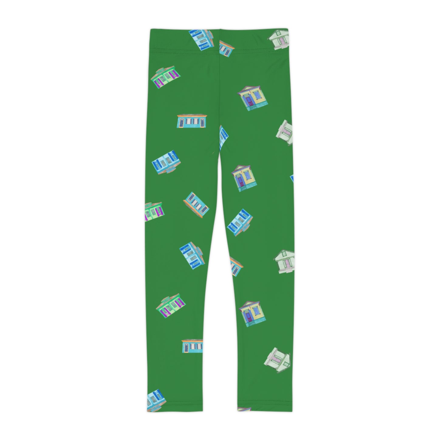 Kids Shotgun Houses Leggings (Green)
