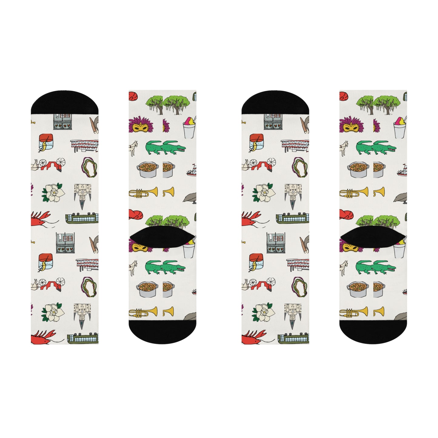 Nola Icons White Crew Socks