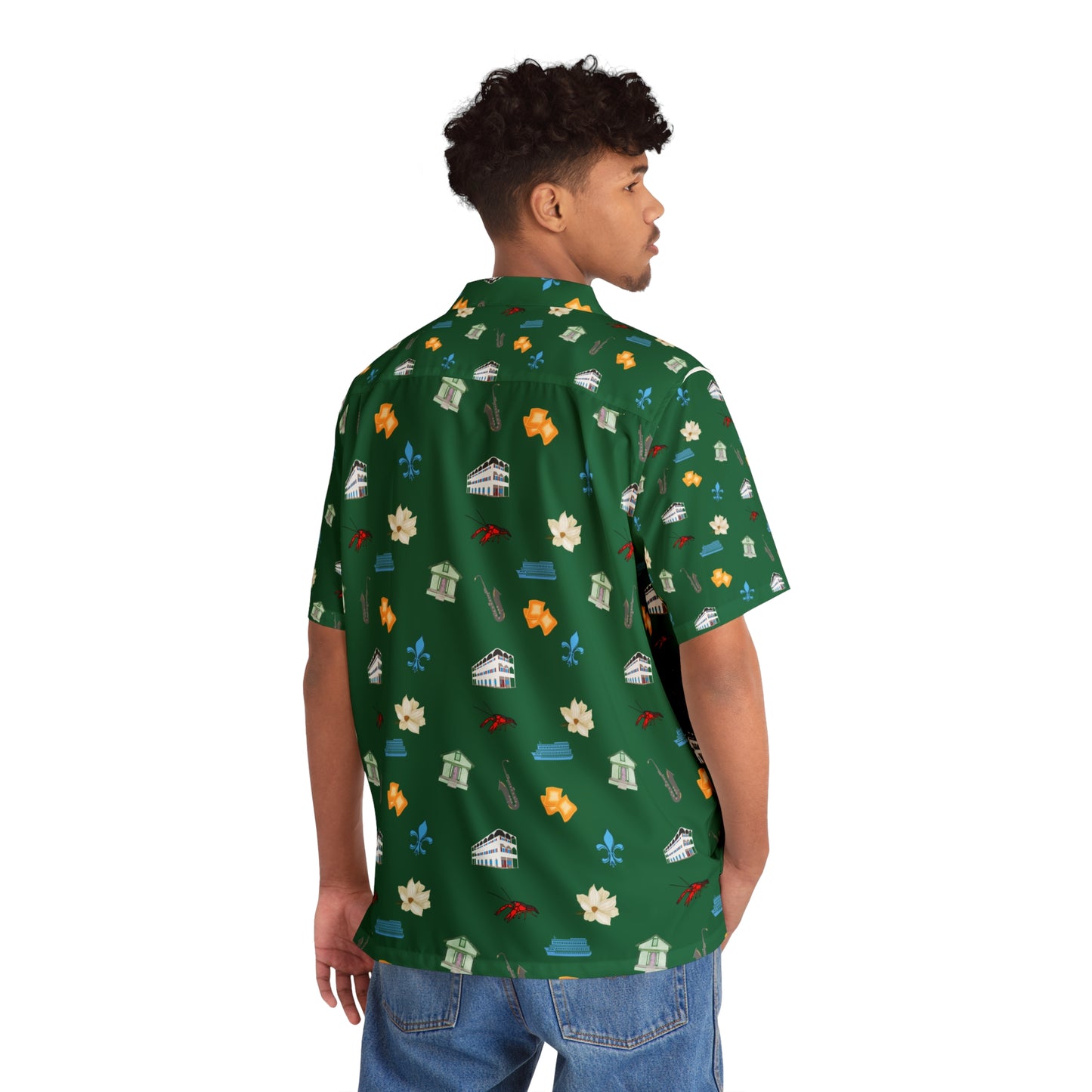 Men's Nola Icons Button Down Shirt (Green)