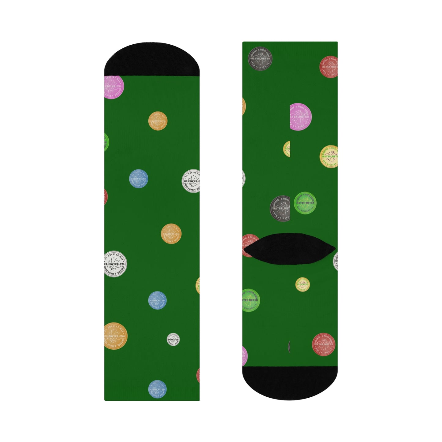 Water Meter Crew Socks green