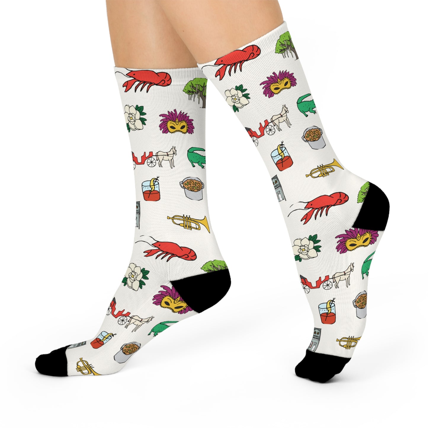 Nola Icons White Crew Socks