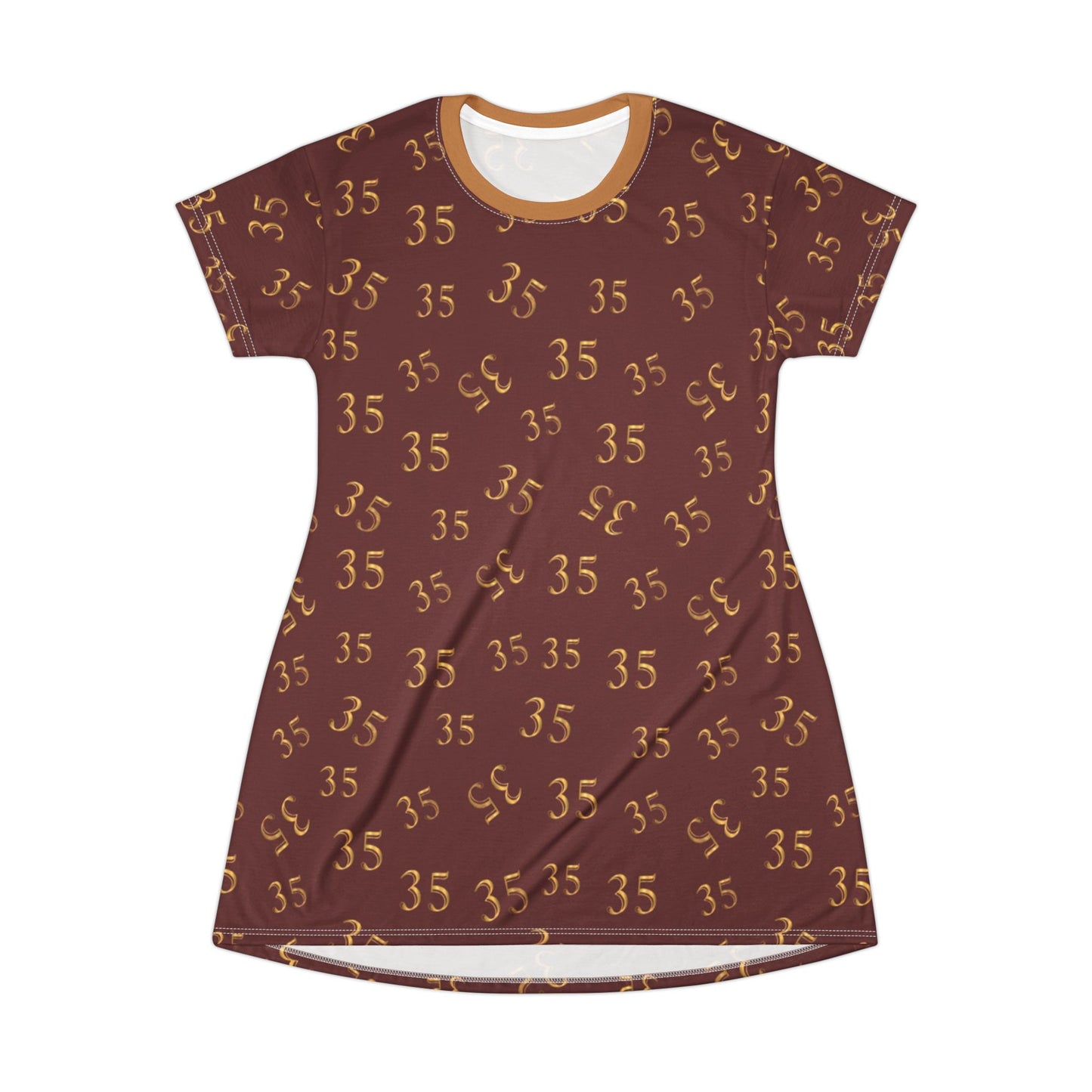 '35' Graphic T-Shirt Dress for Casual Chic Style