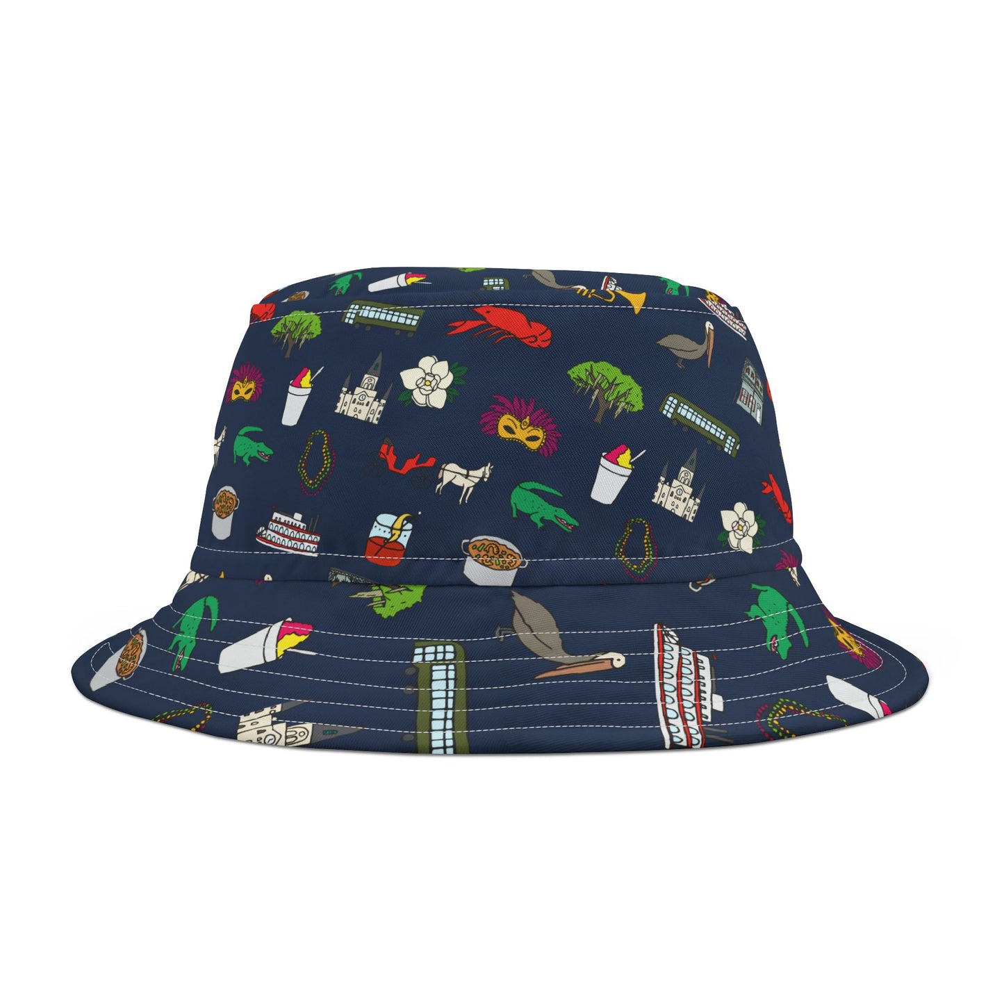 Nola All Over Bucket Hat (Navy)