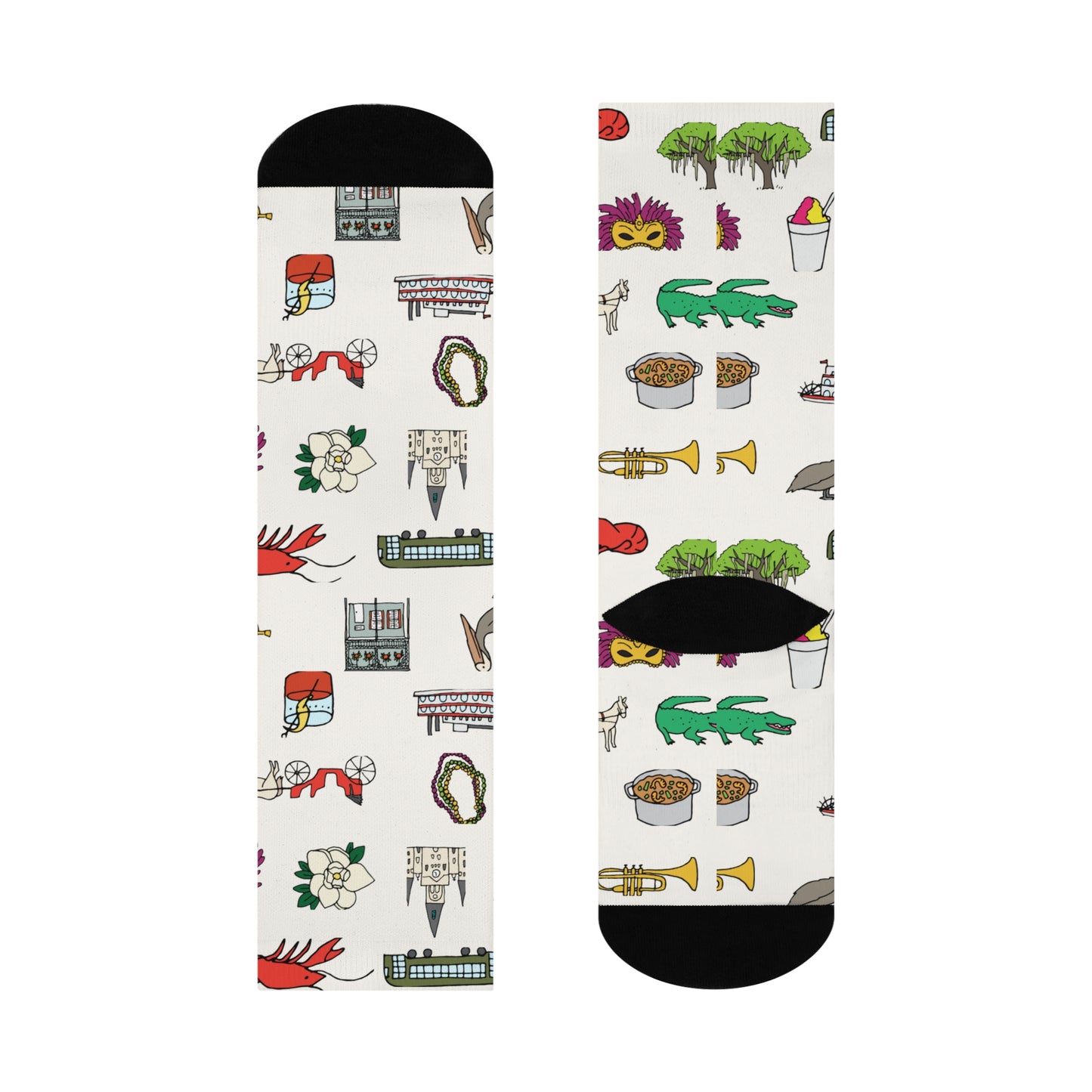 Nola Icons White Crew Socks