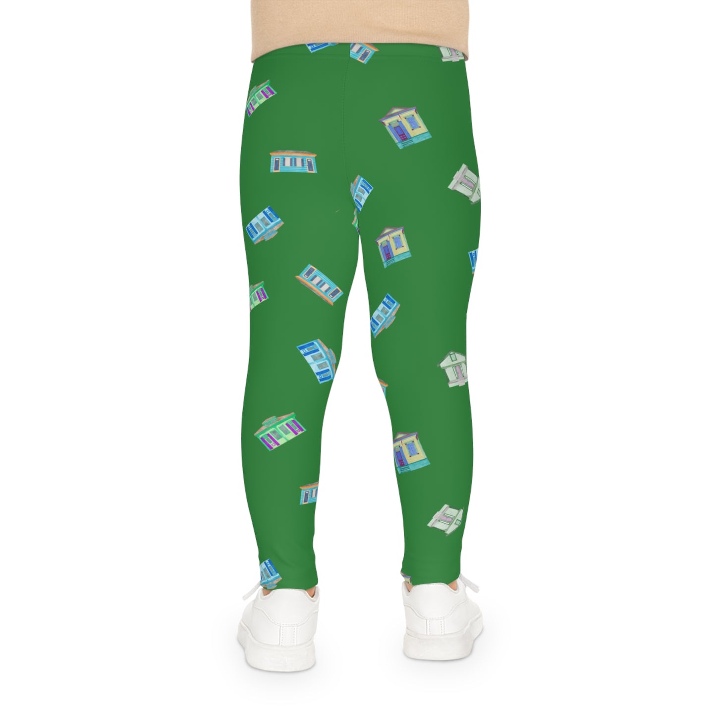 Kids Shotgun Houses Leggings (Green)