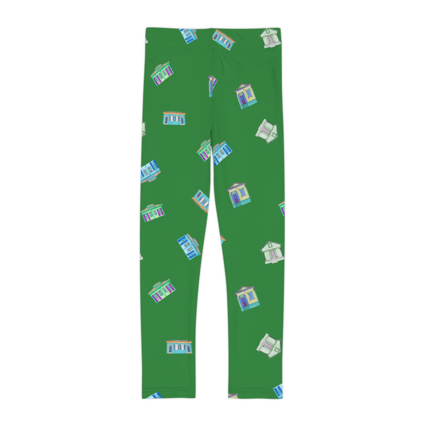 Kids Shotgun Houses Leggings (Green)