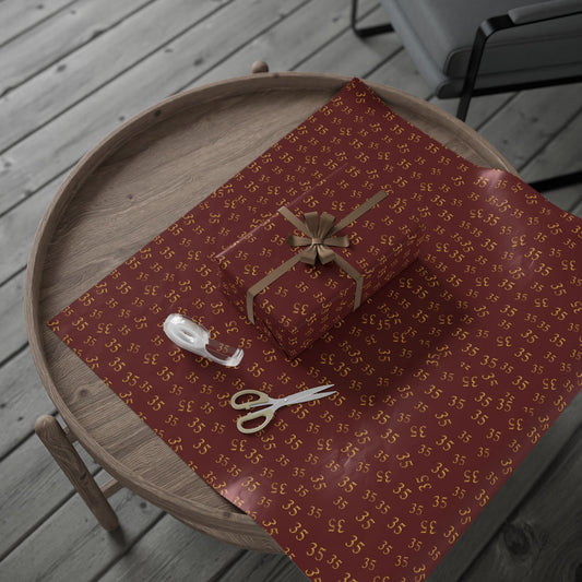 35 maroon and gold wrapping paper