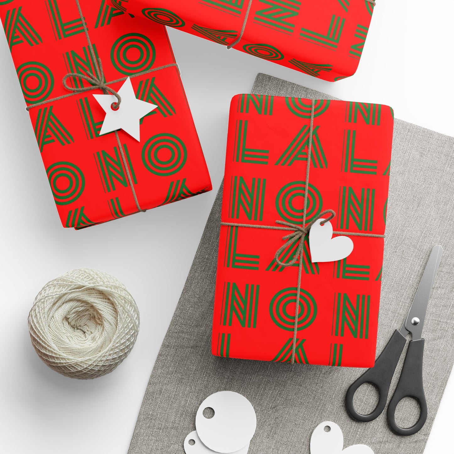 Nola Christmas  Red & Green Wrapping Paper Roll