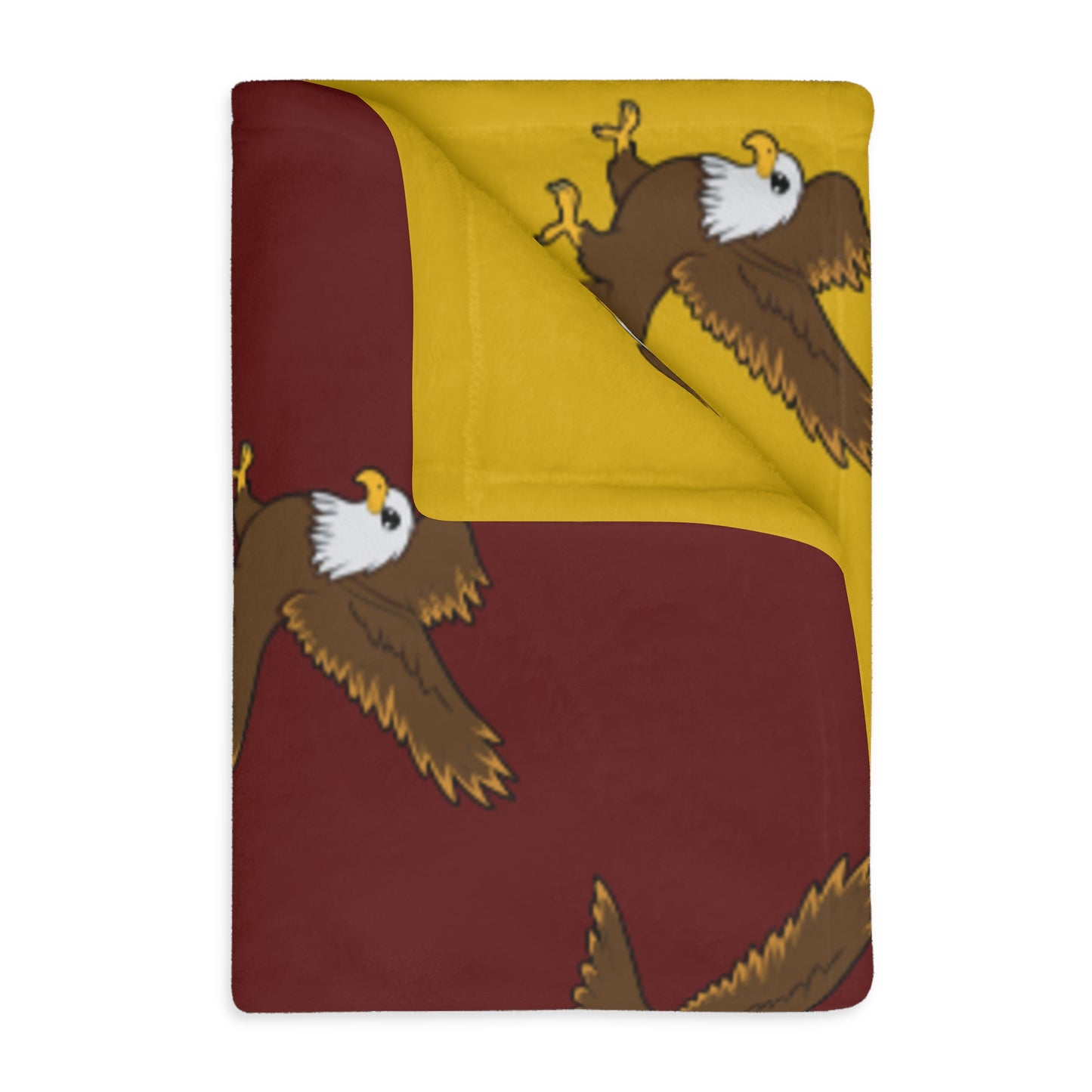 Eagle Pattern Velveteen Microfiber Blanket — Cozy Red Patriotic Throw