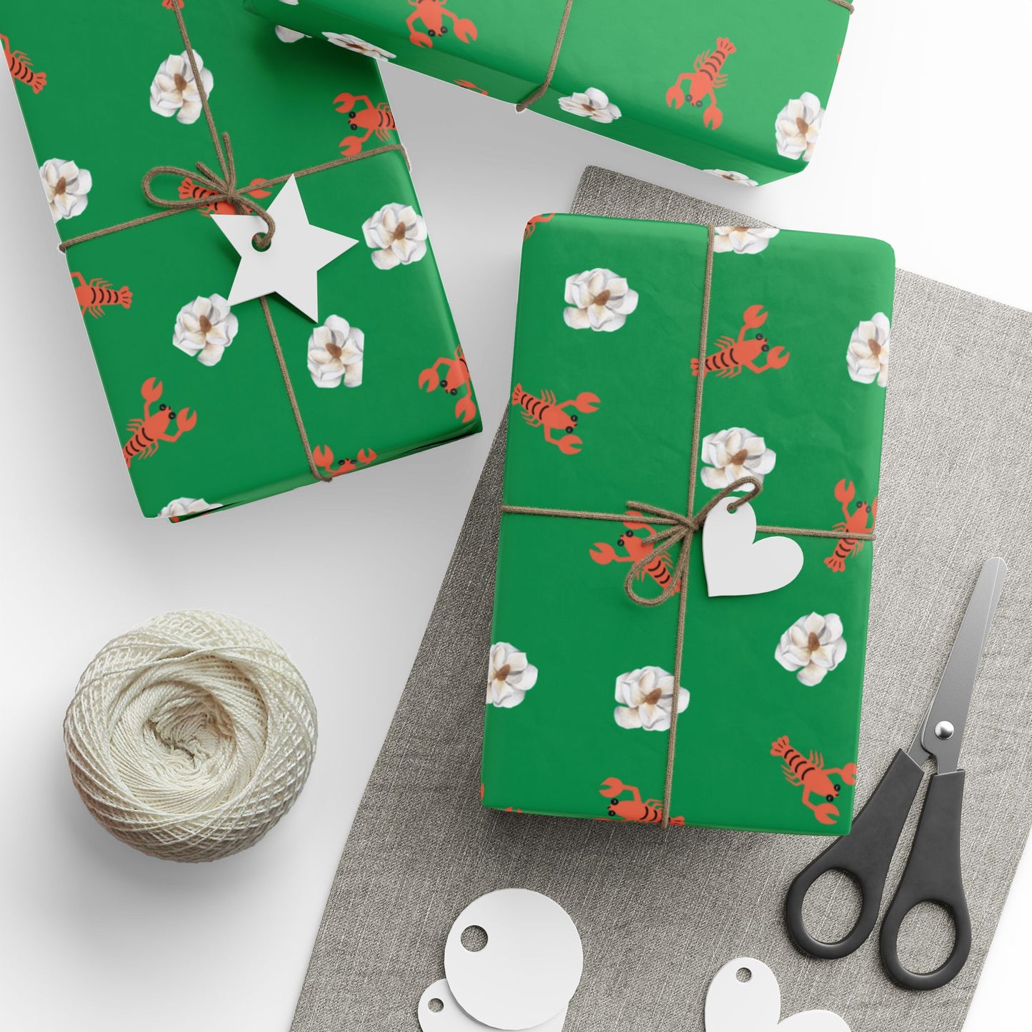 Crawish and Magnolias Gift Wrap