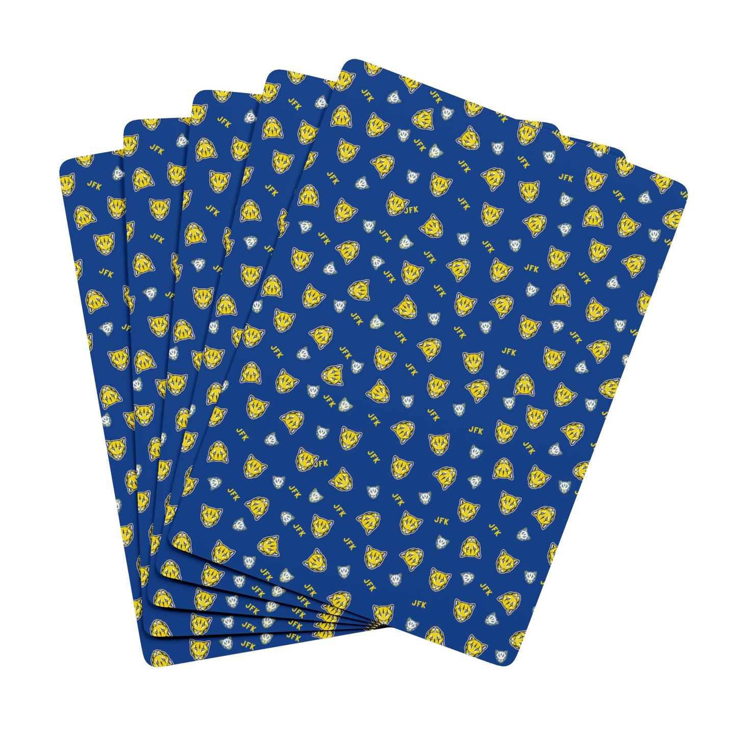 Blue & Gold Cougars Playing Cards — Standard Casino-Style Deck