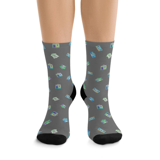 Shotgun House Poly Socks (charcoal)