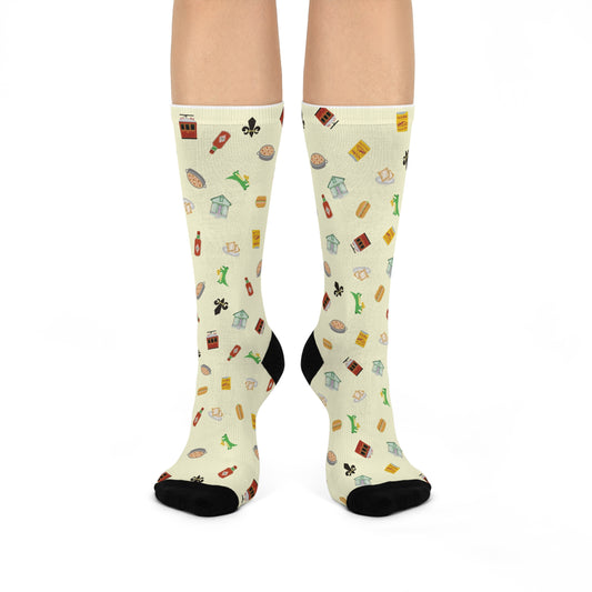 Nola Fun Icons Crew Socks yellow