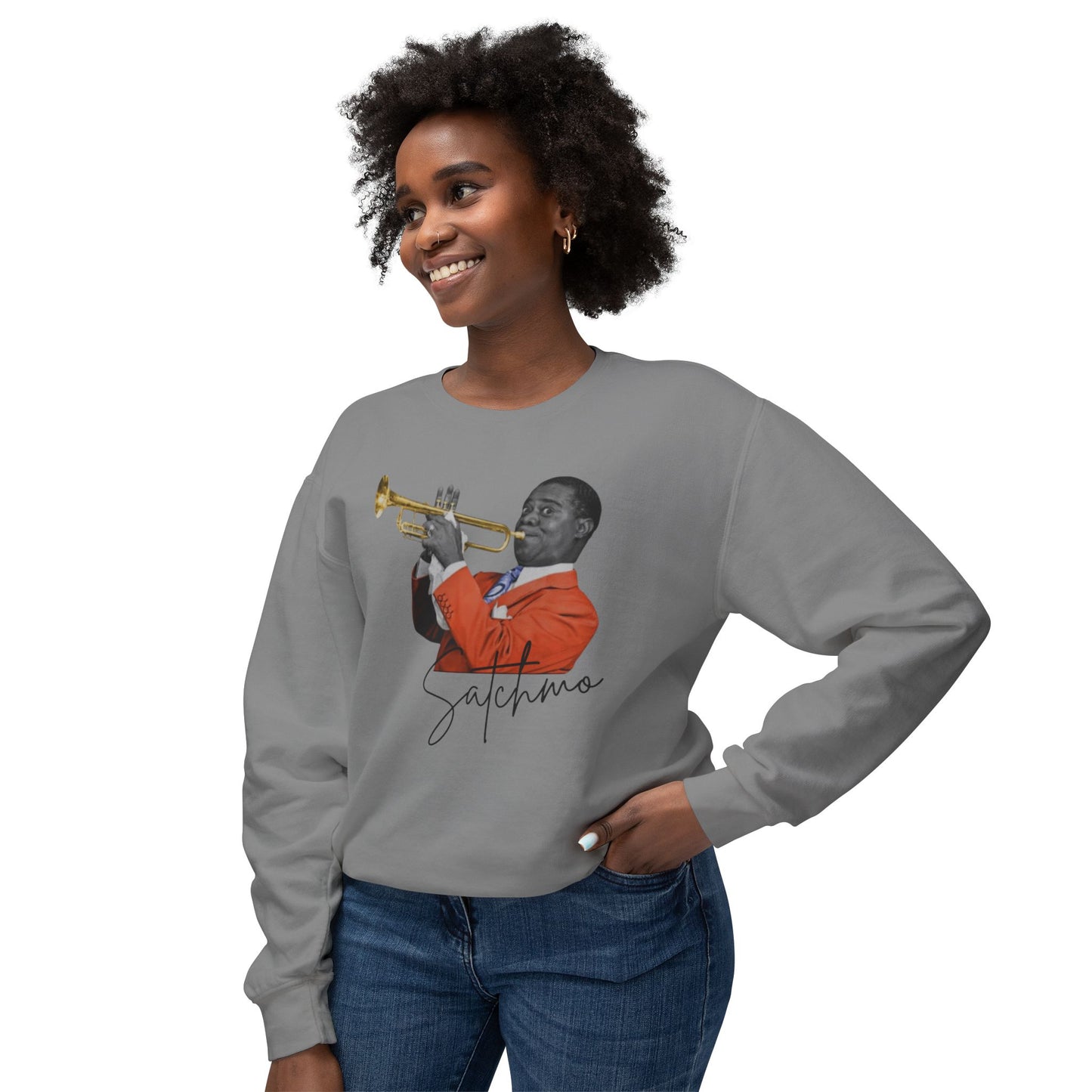 Louis Armstrong Unisex Lightweight Crewneck Sweatshirt