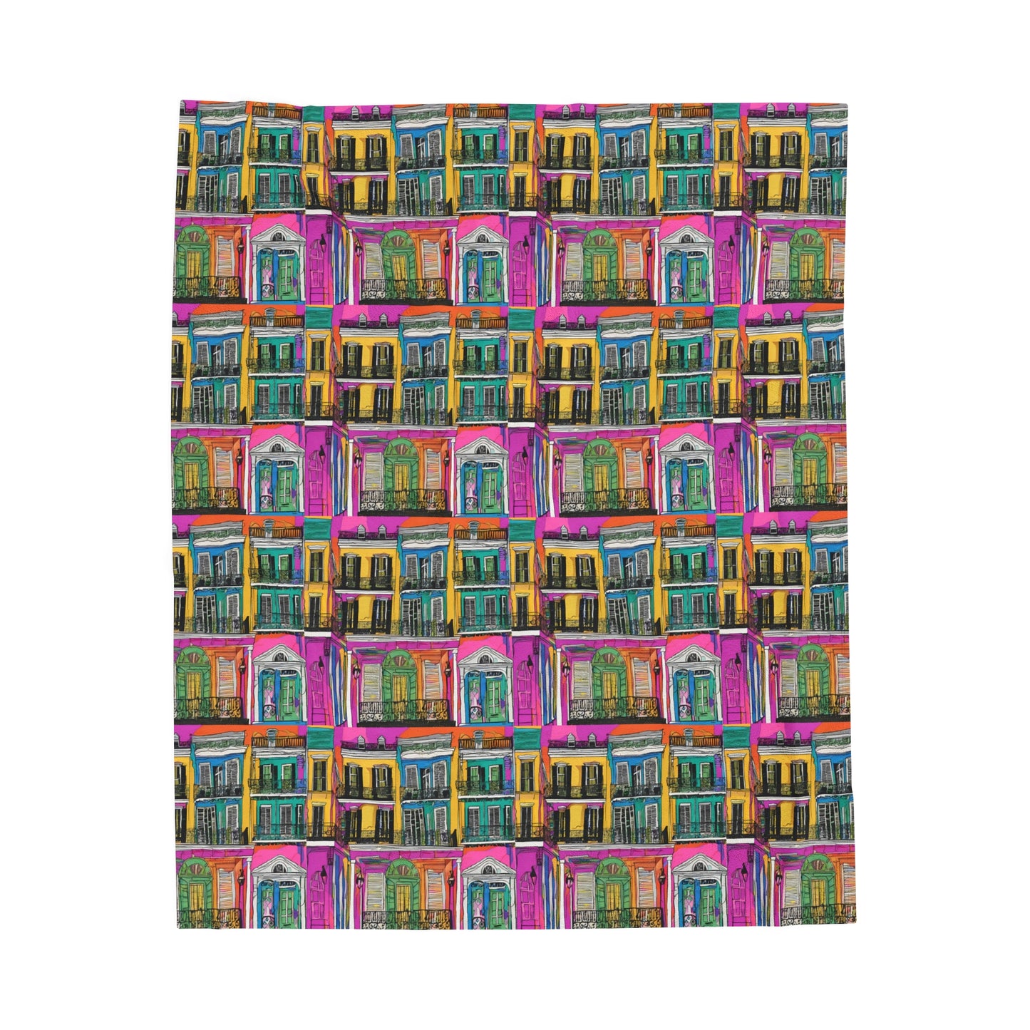 French Quarter Balconies Plush Blanket