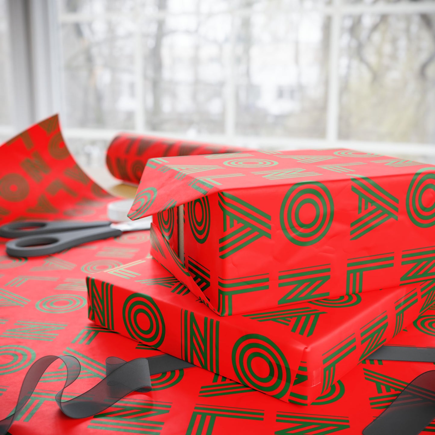 Nola Christmas  Red & Green Wrapping Paper Roll