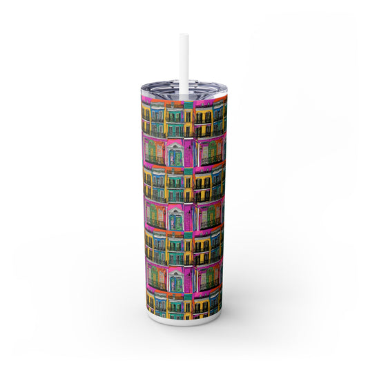 French Quarter print Tumbler with Straw, 20oz