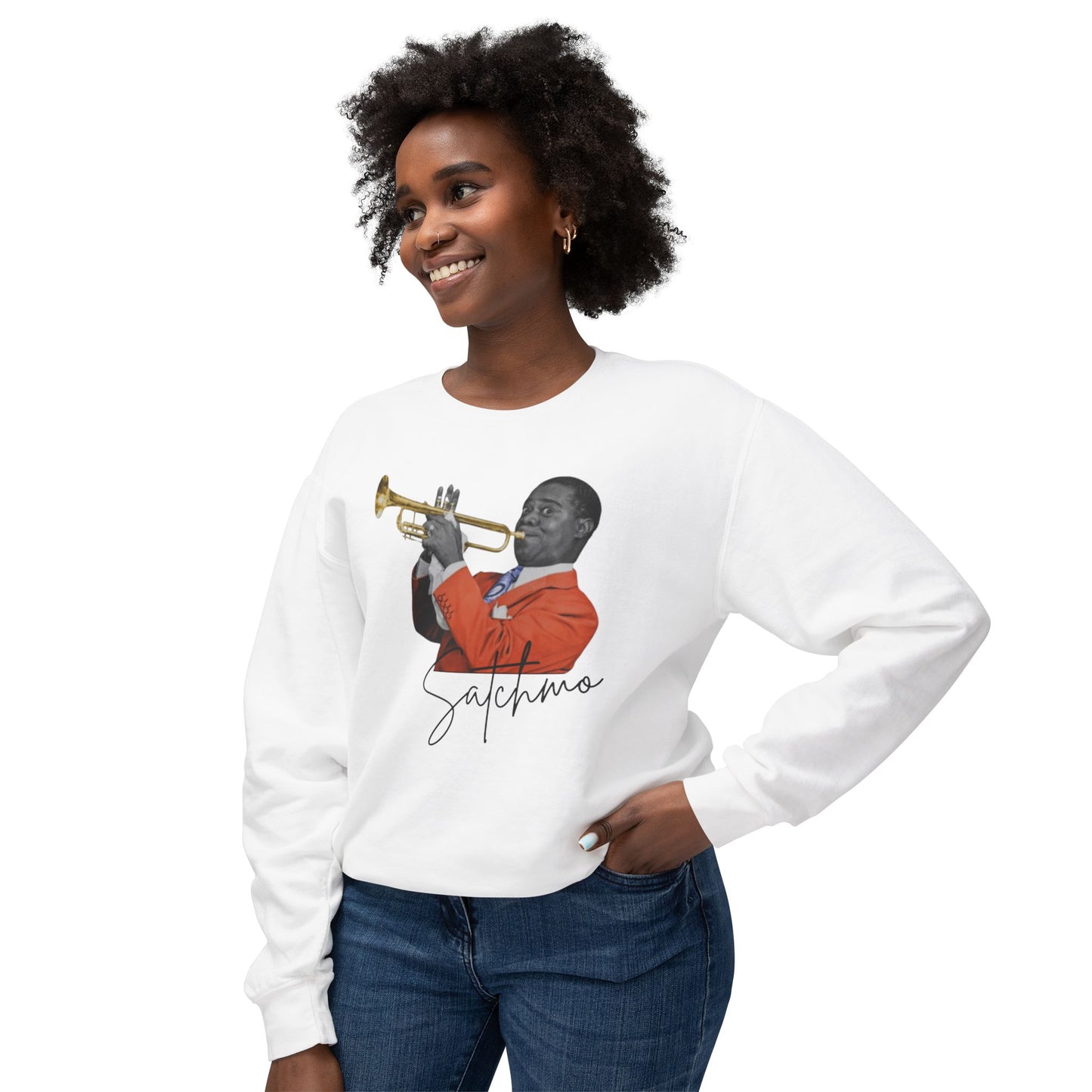 Louis Armstrong Unisex Lightweight Crewneck Sweatshirt