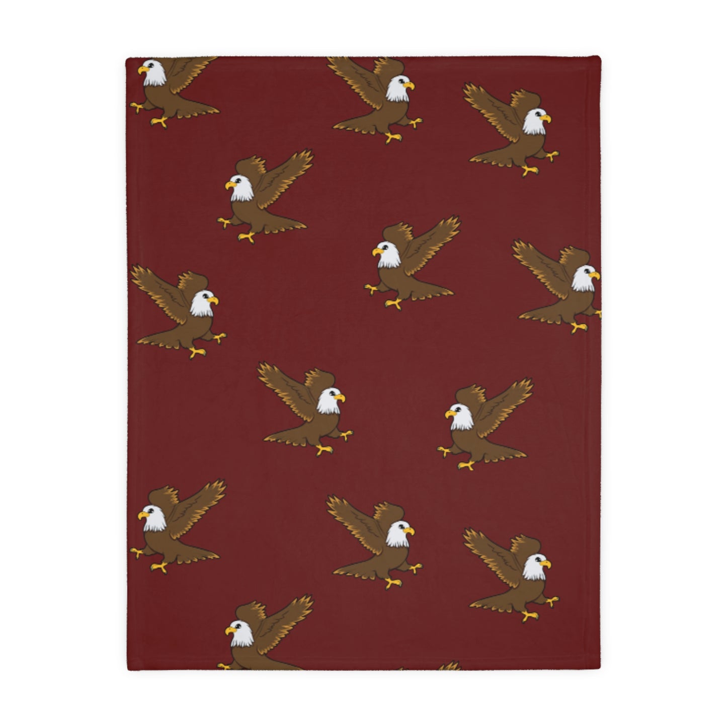 Eagle Pattern Velveteen Microfiber Blanket — Cozy Red Patriotic Throw