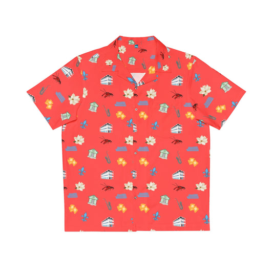 Men's Nola Icons Button Down Shirt (red)